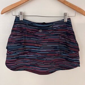 Athleta Navy Skirt with Vibrant Stripes